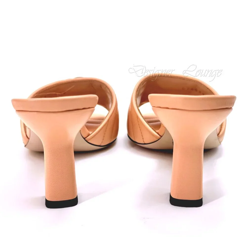 NEW GUCCI GG Marmont Matelasse Leather Mules Sandals Peachy Chic EU 40.5 US 10.5